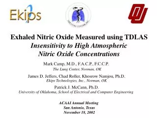 Exhaled Nitric Oxide Measured using TDLAS Insensitivity to High Atmospheric Nitric Oxide Concentrations