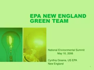 EPA NEW ENGLAND GREEN TEAM