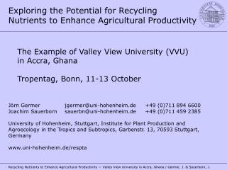 Exploring the Potential for Recycling Nutrients to Enhance Agricultural Productivity