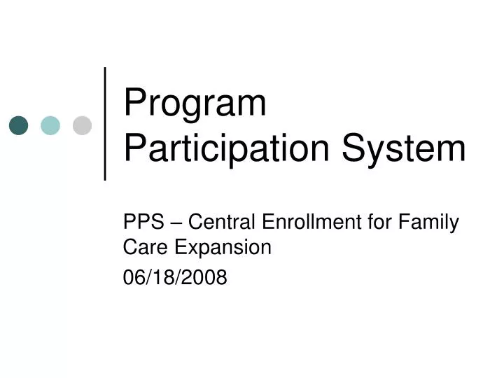 program participation system