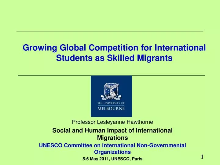 growing global competition for international students as skilled migrants