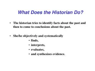 What Does the Historian Do?