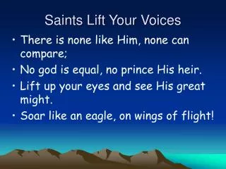Saints Lift Your Voices