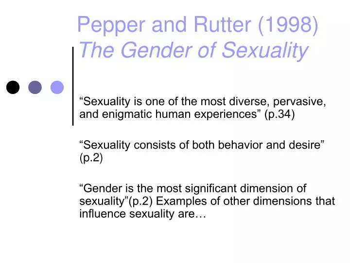 pepper and rutter 1998 the gender of sexuality
