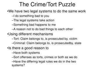 The Crime/Tort Puzzle