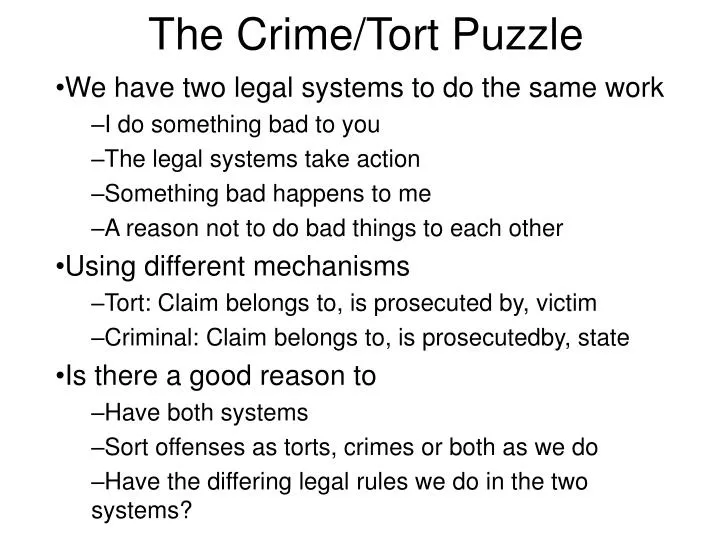 the crime tort puzzle