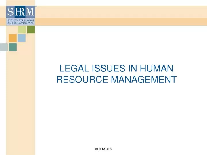 legal issues in human resource management