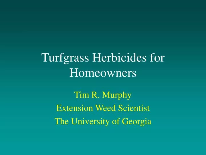 turfgrass herbicides for homeowners