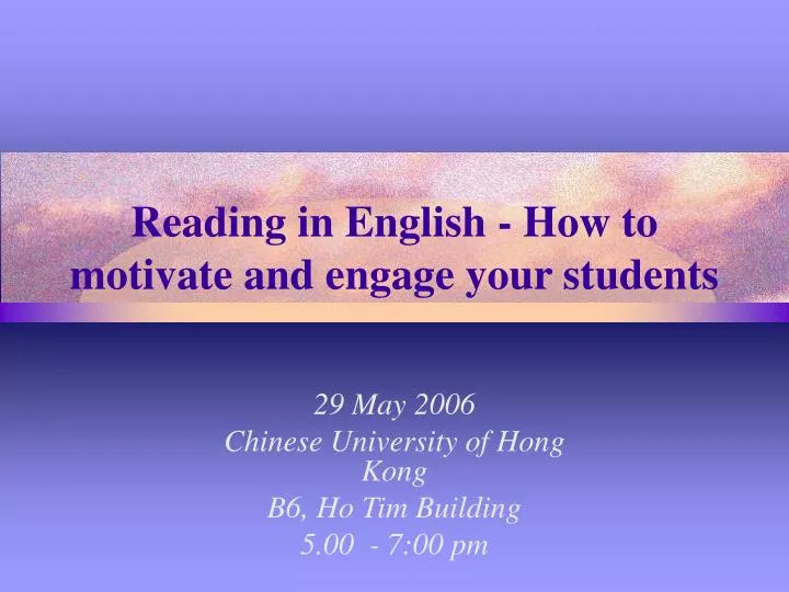 reading in english how to motivate and engage your students