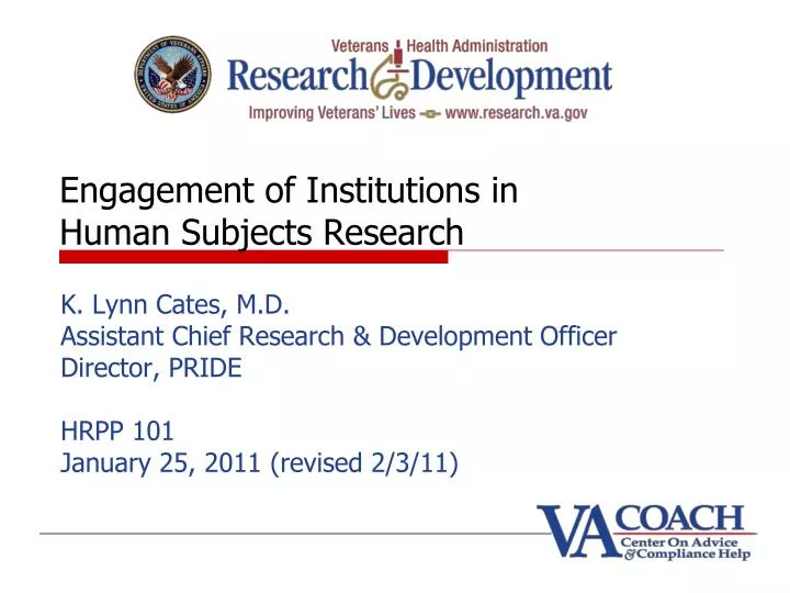 engagement of institutions in human subjects research