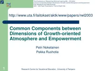 Common Components between Dimensions of Growth-oriented Atmosphere and Empowerment