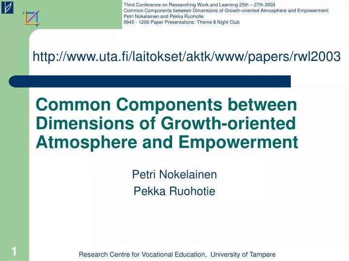 common components between dimensions of growth oriented atmosphere and empowerment