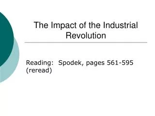 The Impact of the Industrial Revolution
