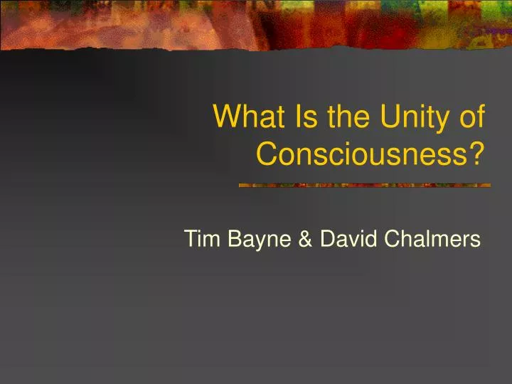 what is the unity of consciousness
