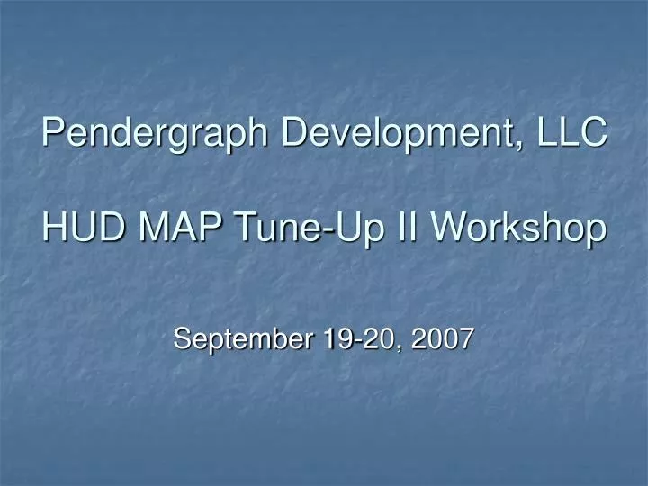 pendergraph development llc hud map tune up ii workshop