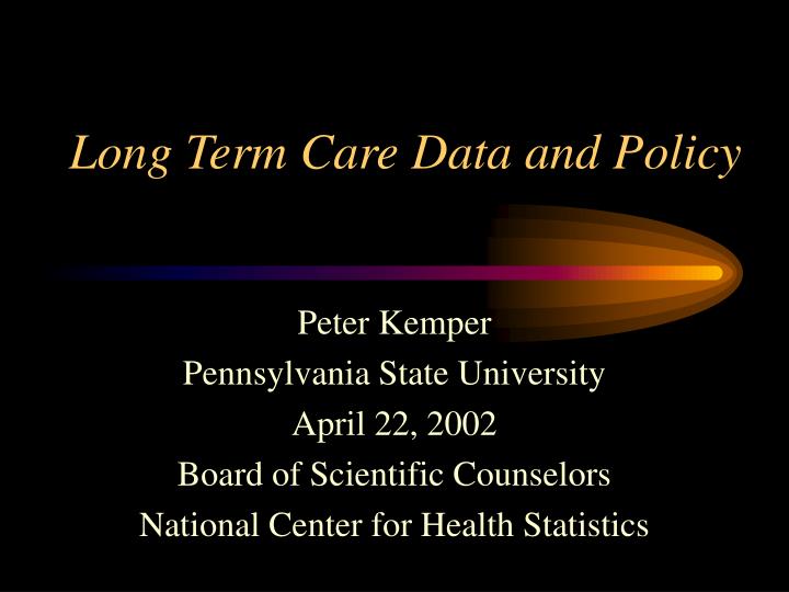 long term care data and policy