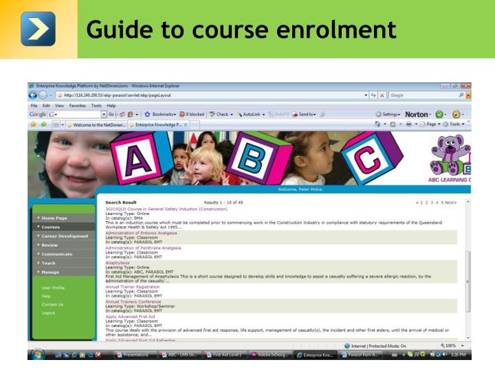 guide to course enrolment