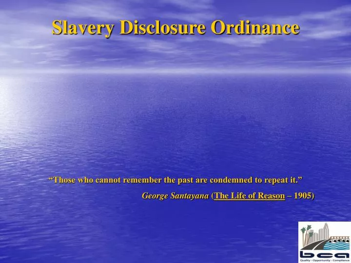 slavery disclosure ordinance