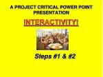 A PROJECT CRITICAL POWER POINT PRESENTATION