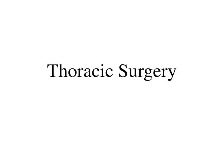 thoracic surgery