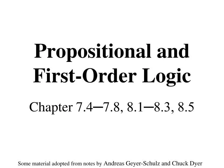 propositional and first order logic