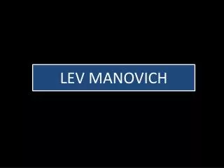 Presentació Lev Manovich