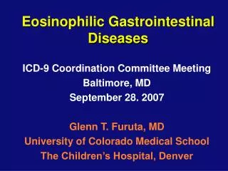 Eosinophilic Gastrointestinal Diseases