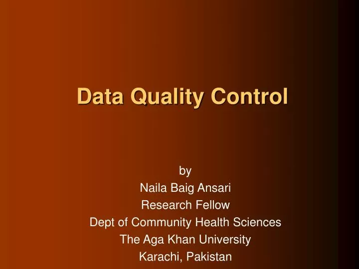 data quality control