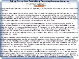 Getting Strong Now Beach Body Coaching Resource Launches