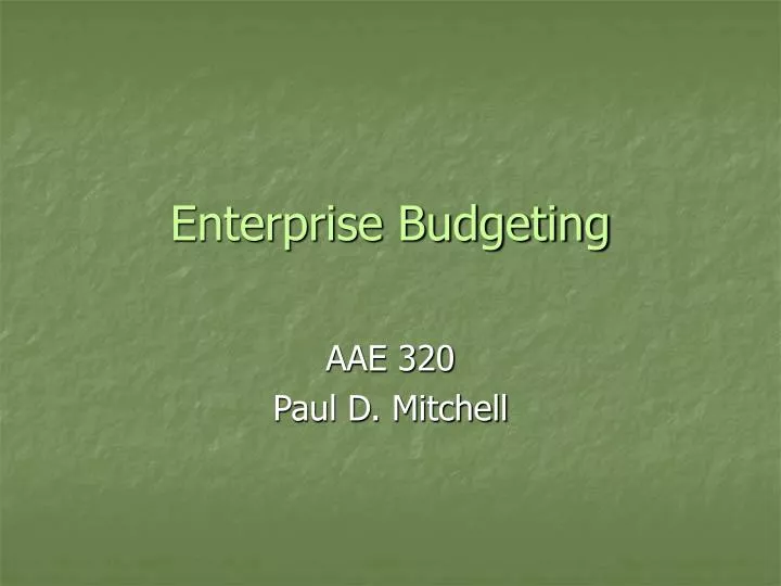 enterprise budgeting