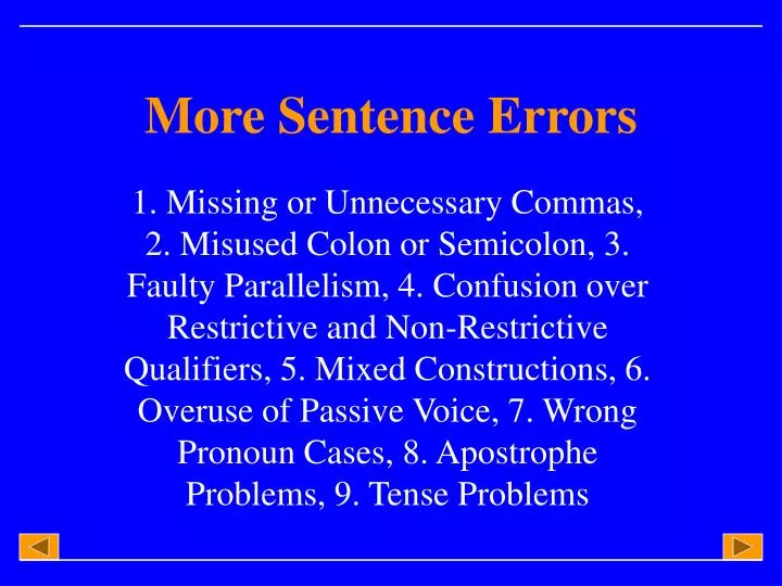 more sentence errors
