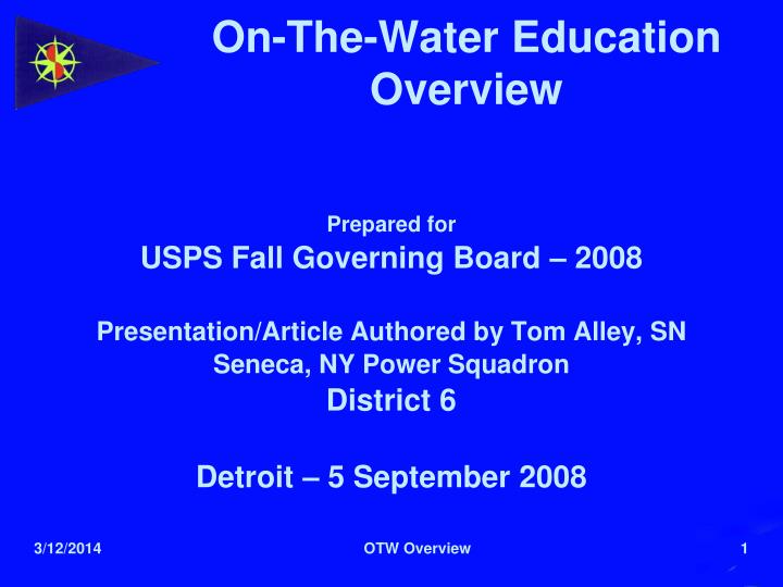 on the water education overview