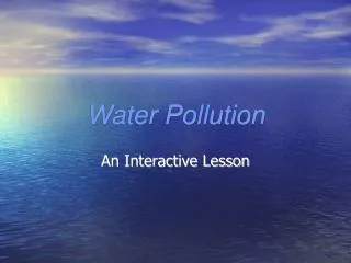 Water Pollution