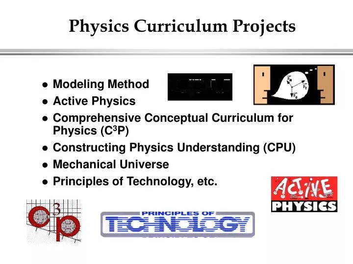 physics curriculum projects