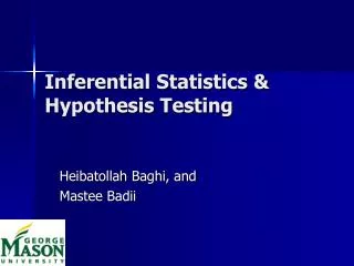 Inferential Statistics &amp; Hypothesis Testing