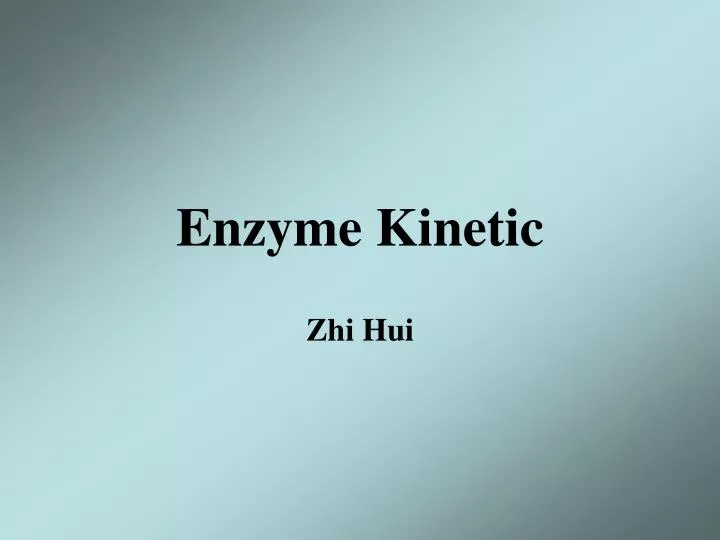 enzyme kinetic