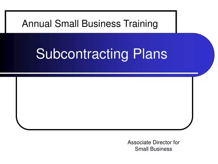 subcontracting plans