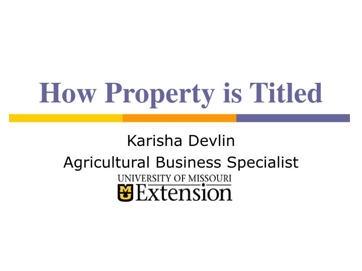 how property is titled