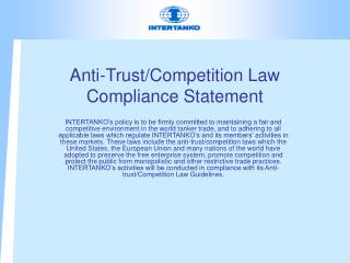Anti-Trust/Competition Law Compliance Statement