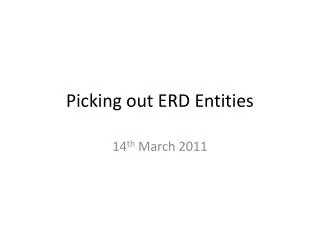 Picking out ERD Entities