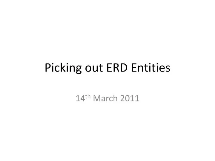 picking out erd entities