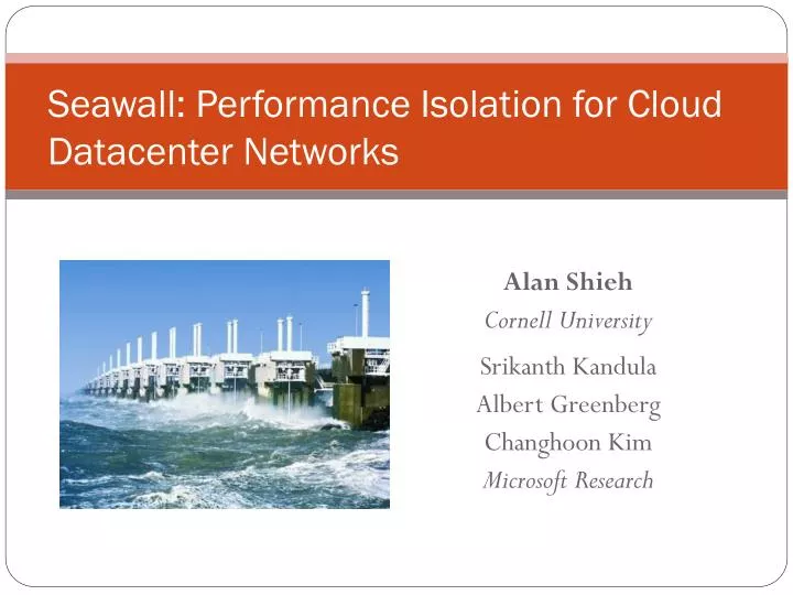 seawall performance isolation for cloud datacenter networks