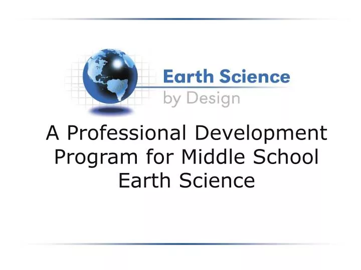 a professional development program for middle school earth science