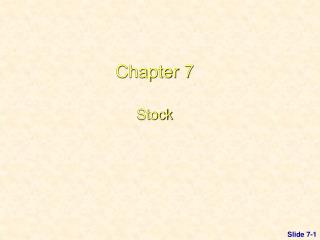 Chapter 7 Stock