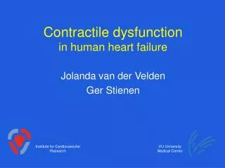 Contractile dysfunction in human heart failure