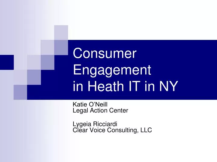 consumer engagement in heath it in ny