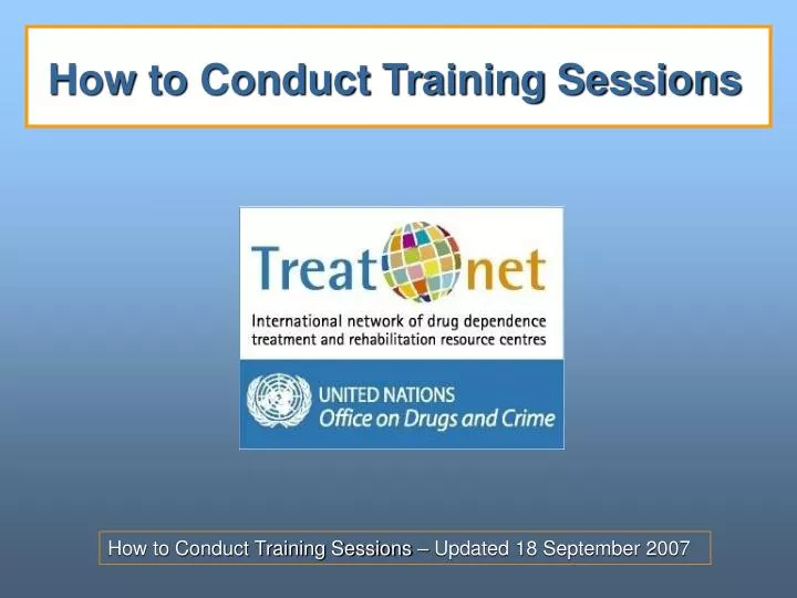 how to conduct training sessions