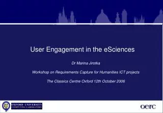 User Engagement in the eSciences