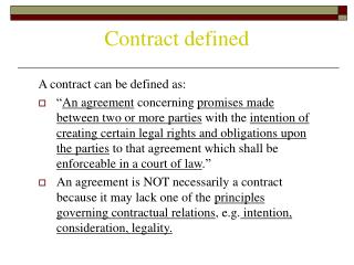 Contract defined