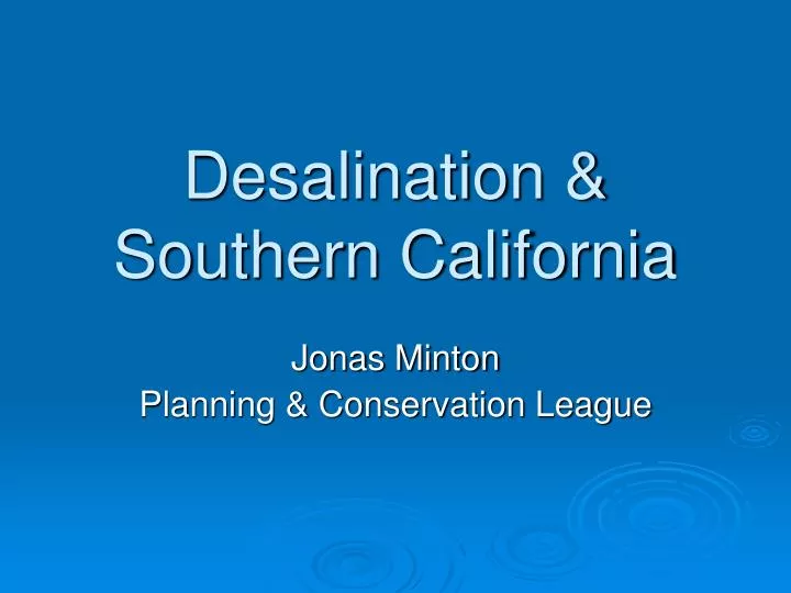 desalination southern california